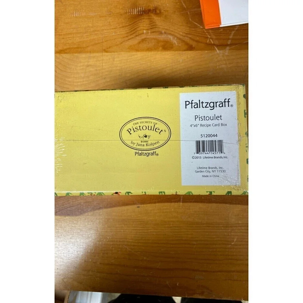 Pfaltzgraff Pistoulet 4x6 Recipe Card Box